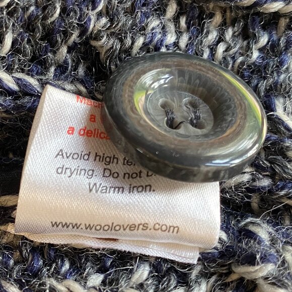 Woolovers Cashmere Wool Duster Cardigan Cable Knit Nautical Chunky Long Granny-L - Picture 13 of 15